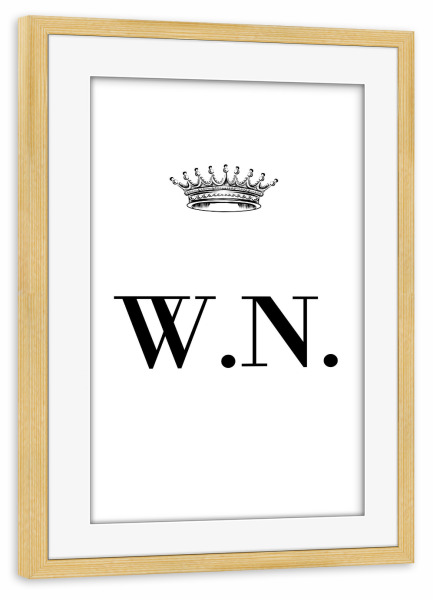 Poster mit Rahmen kiefer "Queen WN" artboxONE - Schwarzweiß,Buchstaben