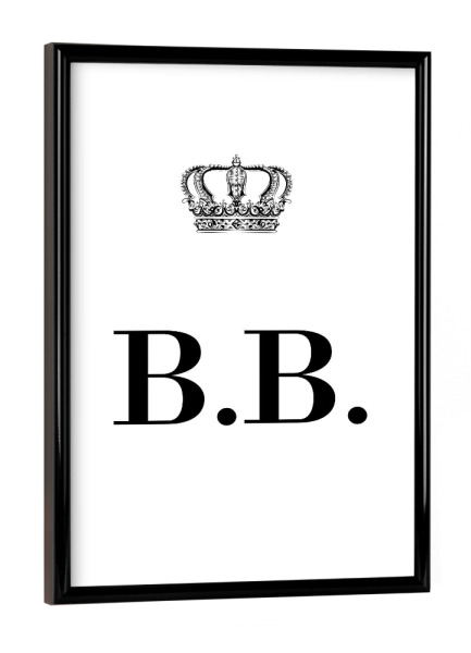 Poster mit schwarzem Rahmen "King BB" artboxONE - Schwarzweiß,Buchstaben
