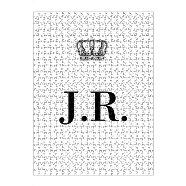 artboxONE Puzzle "King JR" artboxONE - Schwarzweiß,Buchstaben