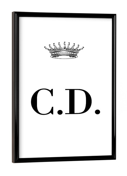 Poster mit schwarzem Rahmen "Queen CD" artboxONE - Schwarzweiß,Buchstaben