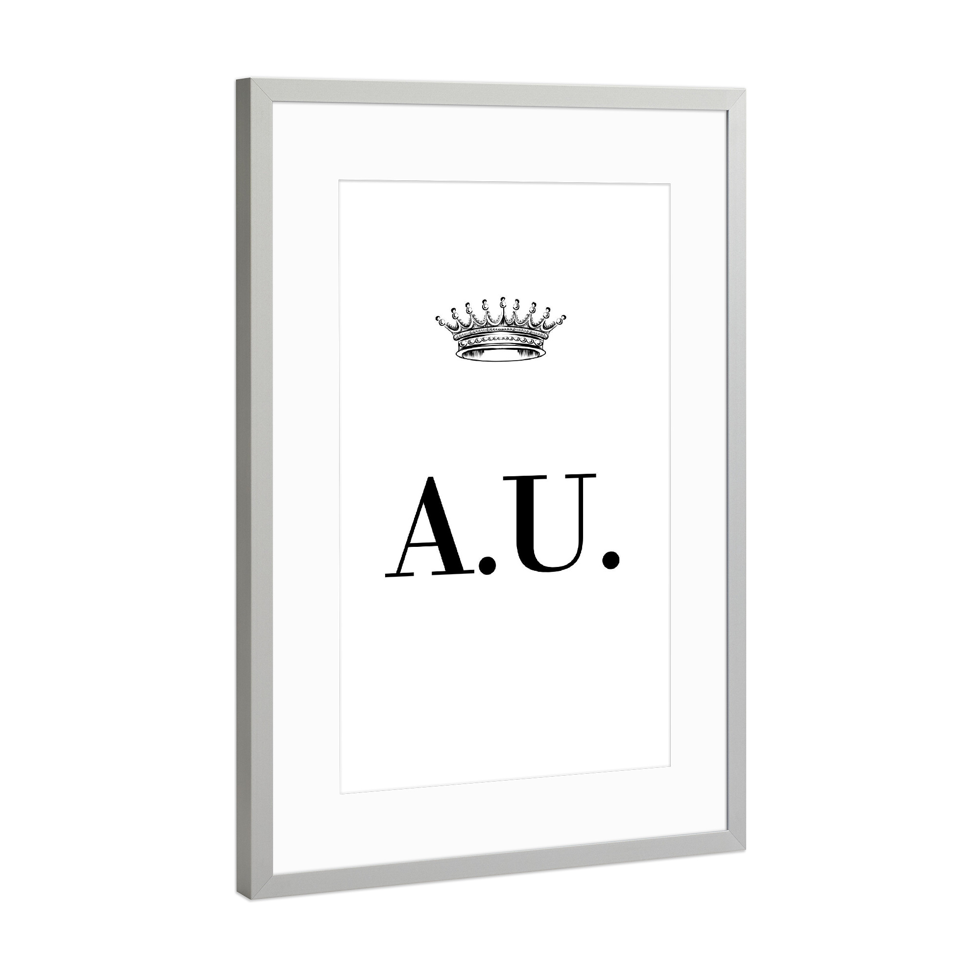 Poster mit Rahmen Silber "Queen AU" artboxONE - Schwarzweiß,Buchstaben