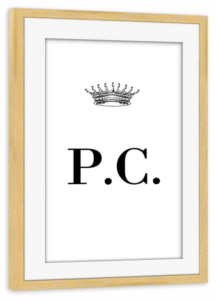 Poster mit Rahmen kiefer "Queen PC" artboxONE - Schwarzweiß,Buchstaben