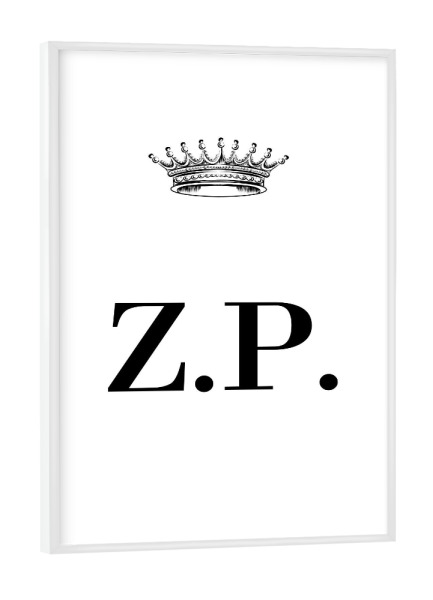 Poster mit weißem Rahmen "Queen ZP" artboxONE - Schwarzweiß,Buchstaben