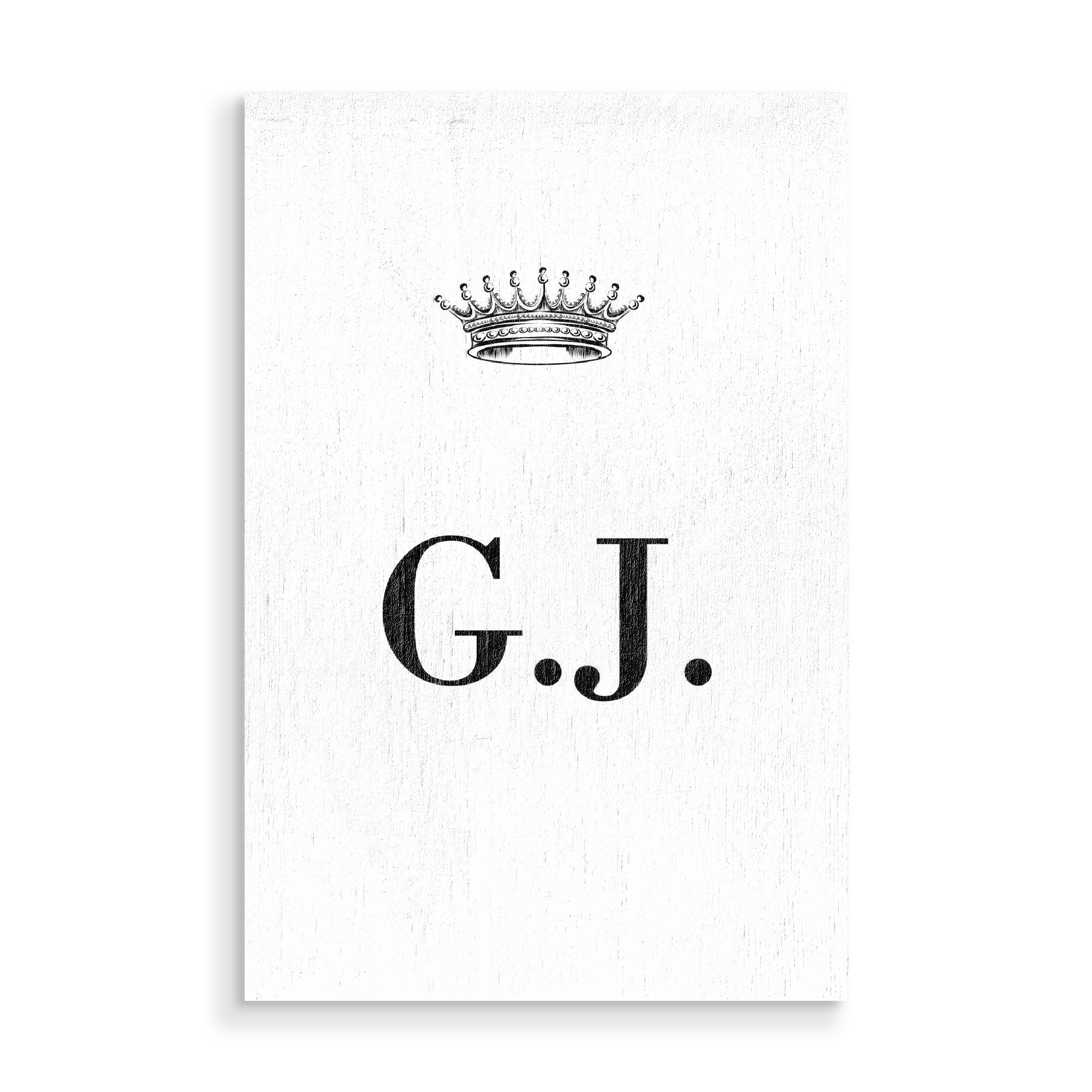 Holzbild "Queen GJ" artboxONE - Schwarzweiß,Buchstaben