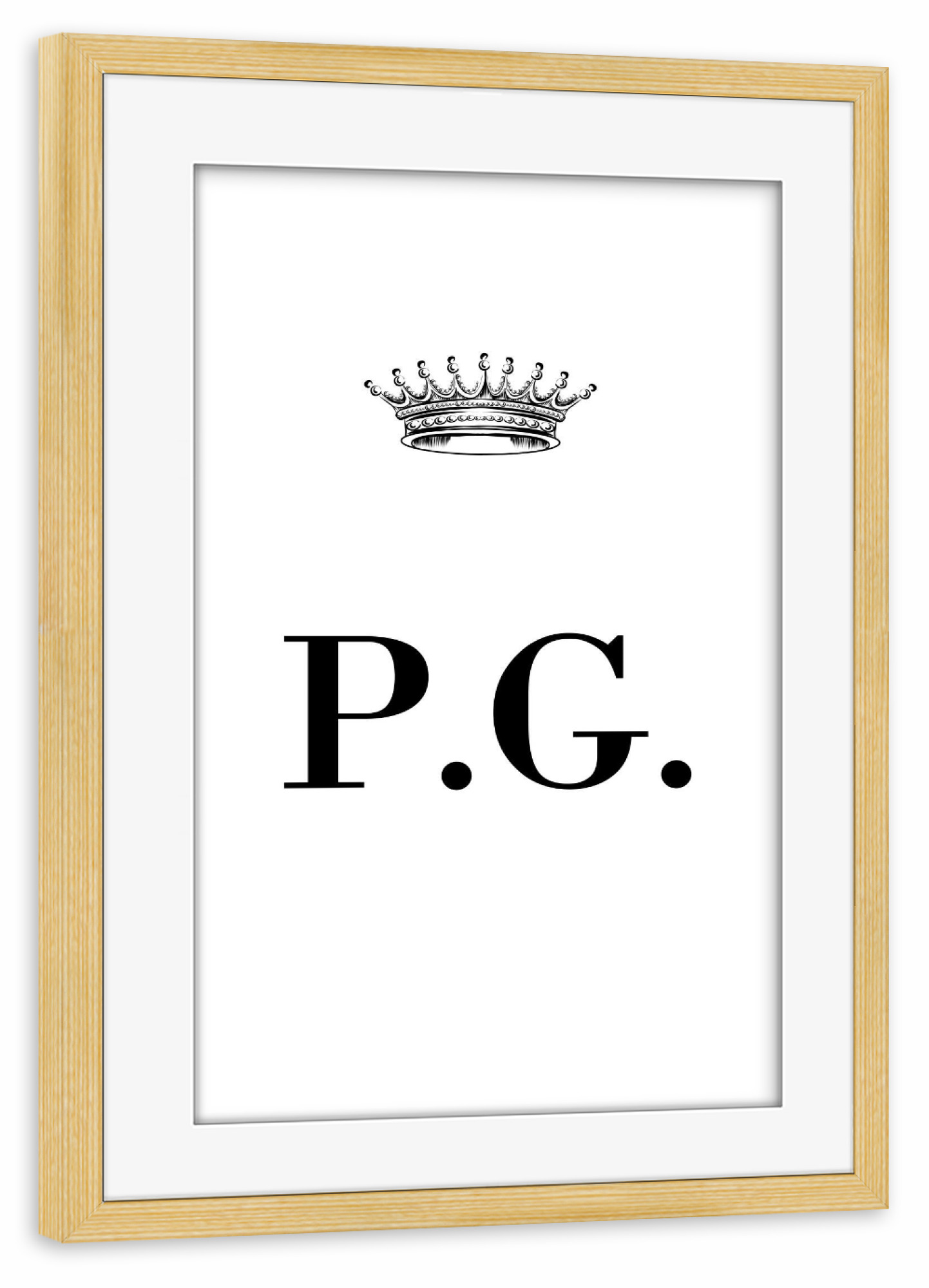 Poster mit Rahmen kiefer "Queen PG" artboxONE - Schwarzweiß,Buchstaben