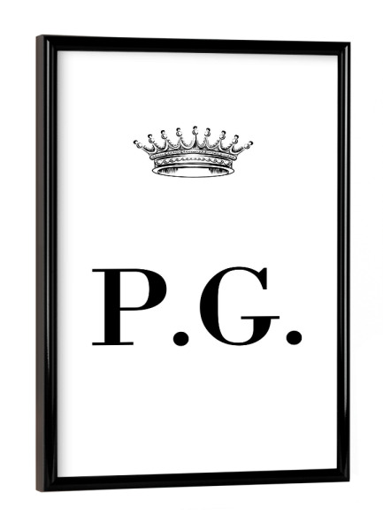 Poster mit schwarzem Rahmen "Queen PG" artboxONE - Schwarzweiß,Buchstaben