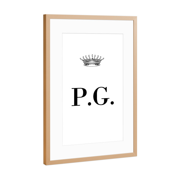 Poster mit Rahmen Kupfer "Queen PG" artboxONE - Schwarzweiß,Buchstaben