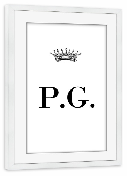 Poster mit Rahmen weiß "Queen PG" artboxONE - Schwarzweiß,Buchstaben