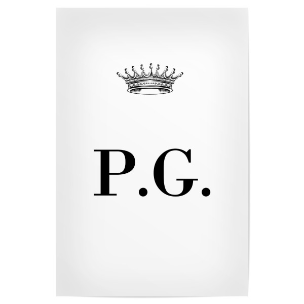 Poster 30x20 cm "Queen PG" artboxONE - Schwarzweiß,Buchstaben