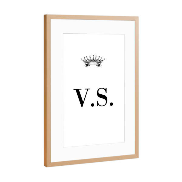 Poster mit Rahmen Kupfer "Queen VS" artboxONE - Schwarzweiß,Buchstaben