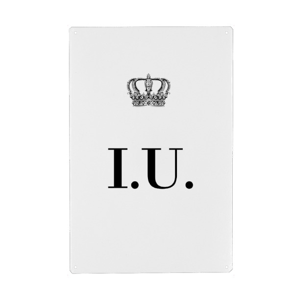 Metall Poster "King IU" artboxONE - Schwarzweiß,Buchstaben