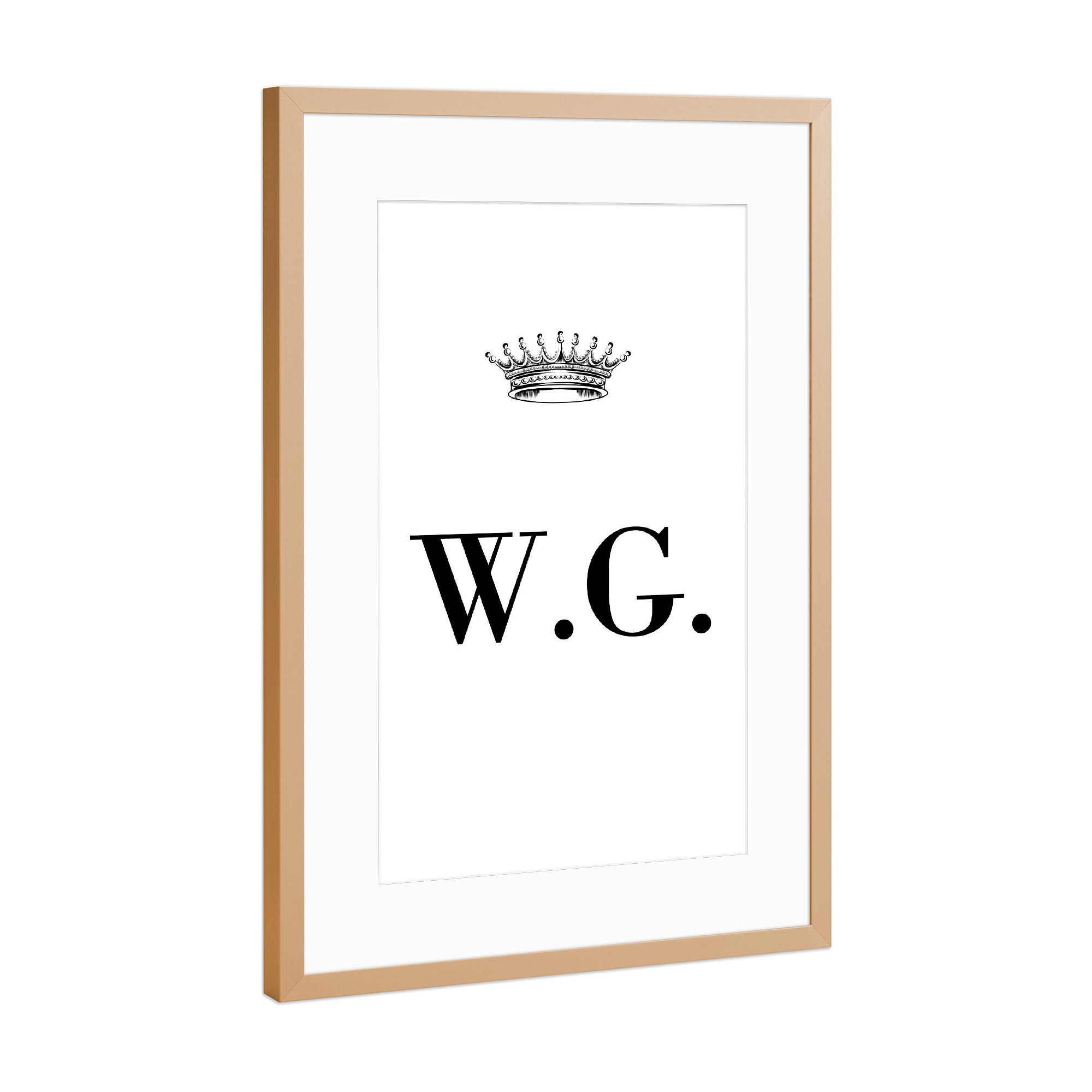 Poster mit Rahmen Kupfer "Queen WG" artboxONE - Schwarzweiß,Buchstaben