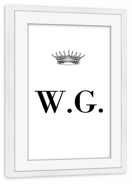Poster mit Rahmen weiß "Queen WG" artboxONE - Schwarzweiß,Buchstaben