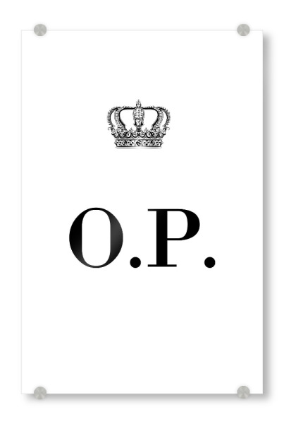 Acrylglasbild "King OP" artboxONE - Schwarzweiß,Buchstaben