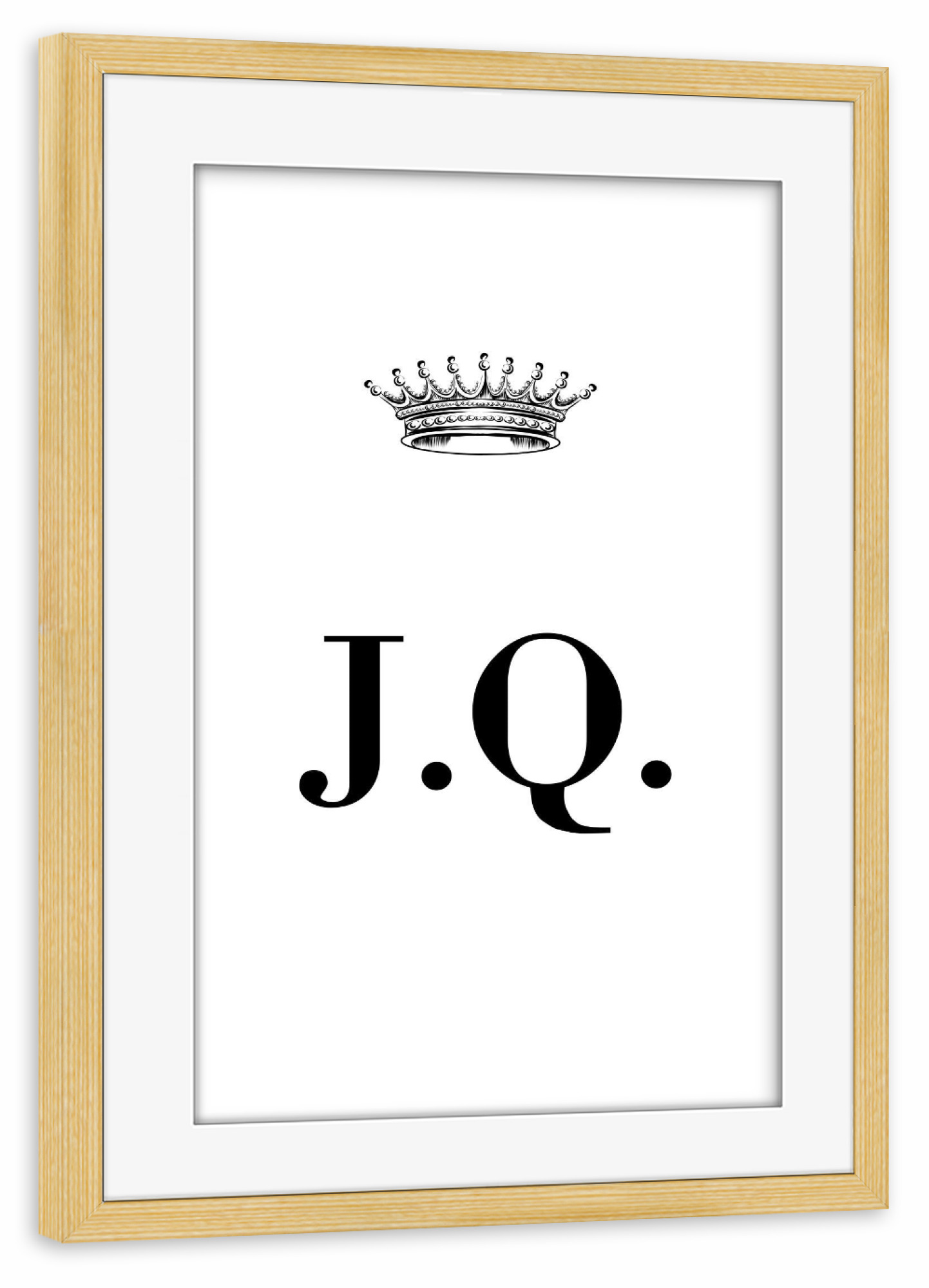 Poster mit Rahmen kiefer "Queen JQ" artboxONE - Schwarzweiß,Buchstaben