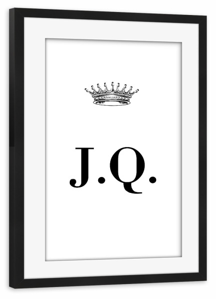 Poster mit Rahmen schwarz "Queen JQ" artboxONE - Schwarzweiß,Buchstaben