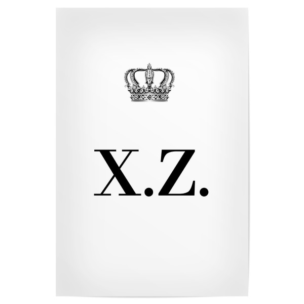 Poster "King XZ" artboxONE - Schwarzweiß,Buchstaben