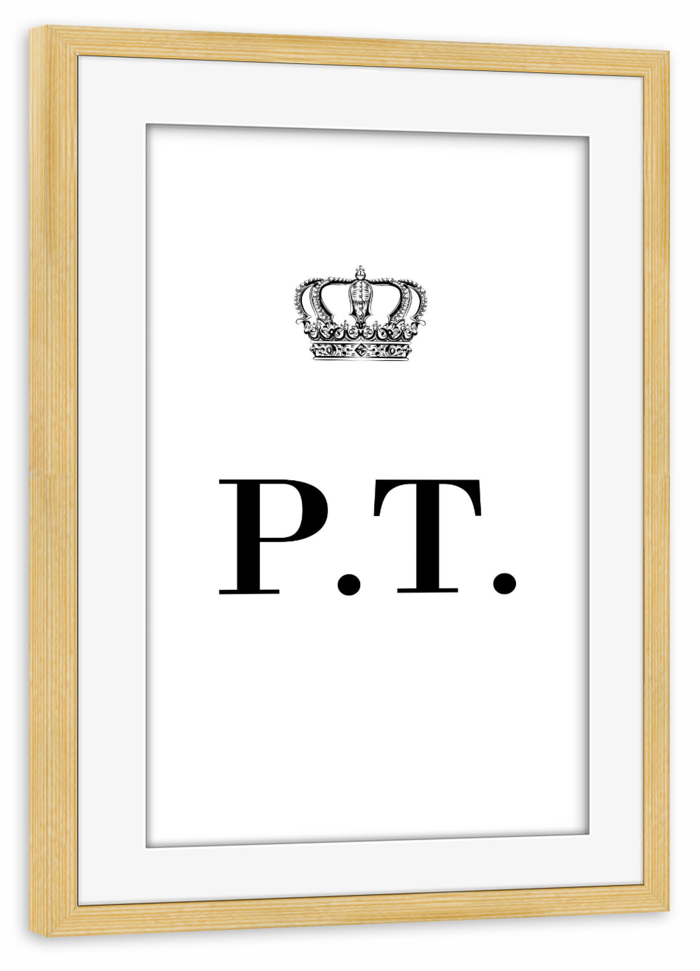 Poster mit Rahmen kiefer "King PT" artboxONE - Schwarzweiß,Buchstaben