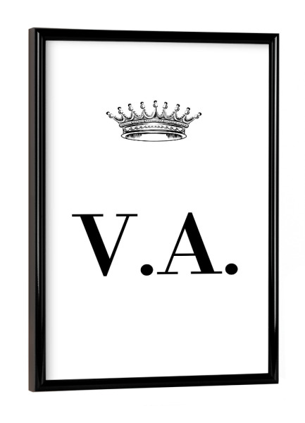 Poster mit schwarzem Rahmen "Queen VA" artboxONE - Schwarzweiß,Buchstaben