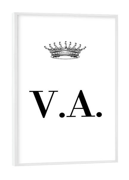 Poster mit weißem Rahmen "Queen VA" artboxONE - Schwarzweiß,Buchstaben