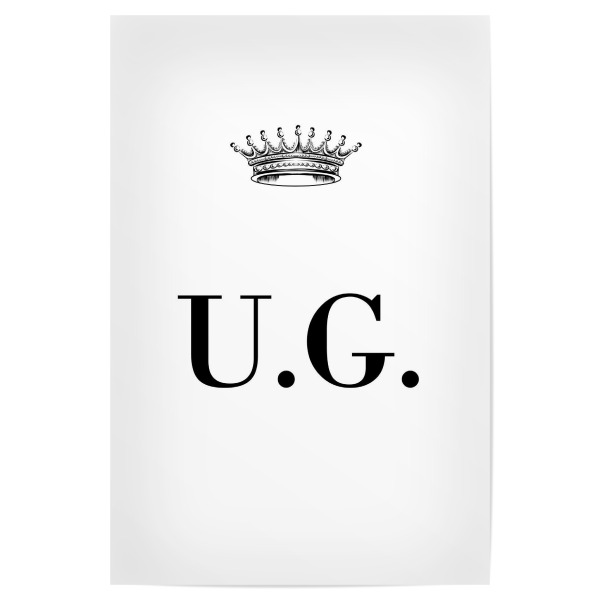 Poster 30x20 cm "Queen UG" artboxONE - Schwarzweiß,Buchstaben
