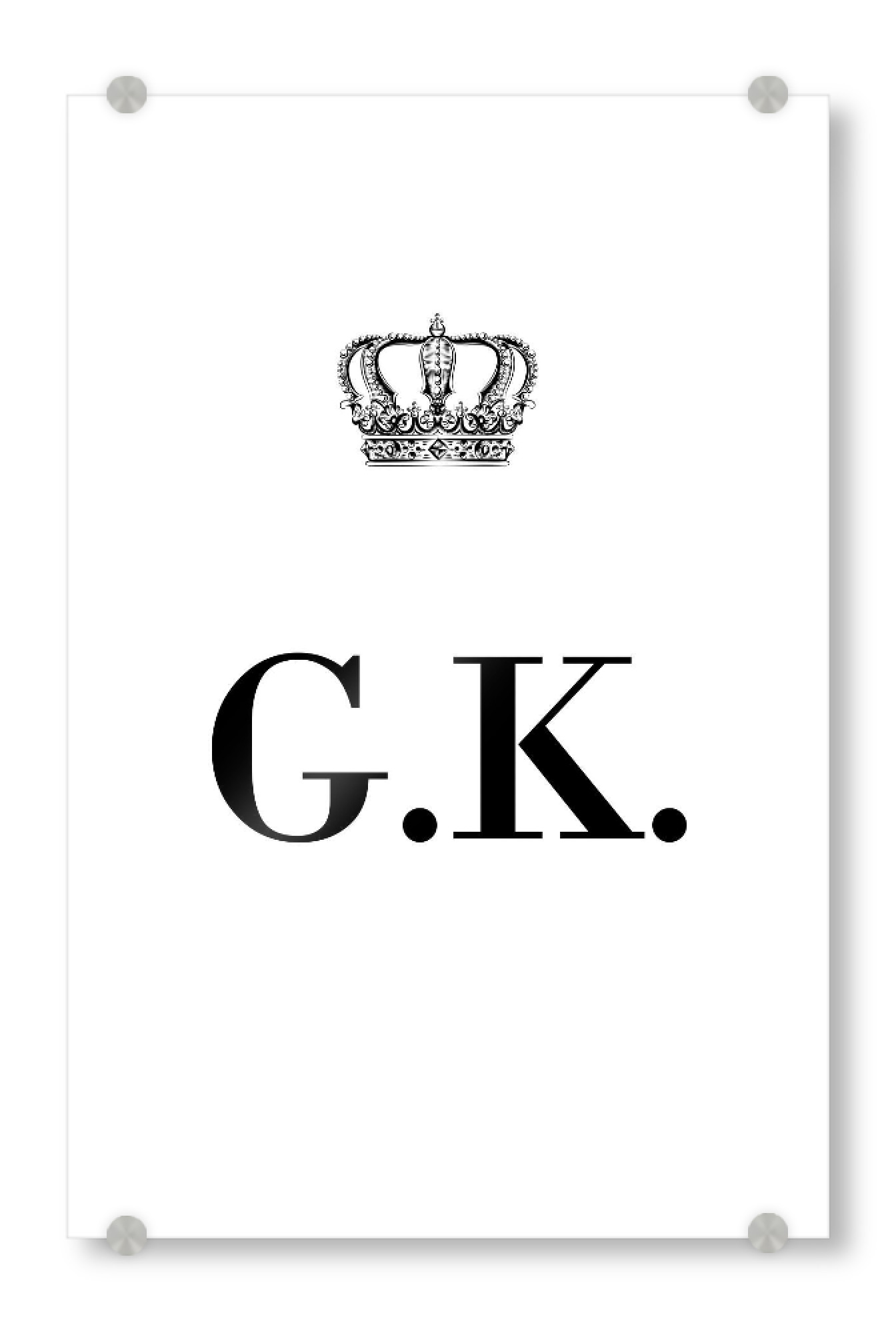 Acrylglasbild "King GK" artboxONE - Schwarzweiß,Buchstaben