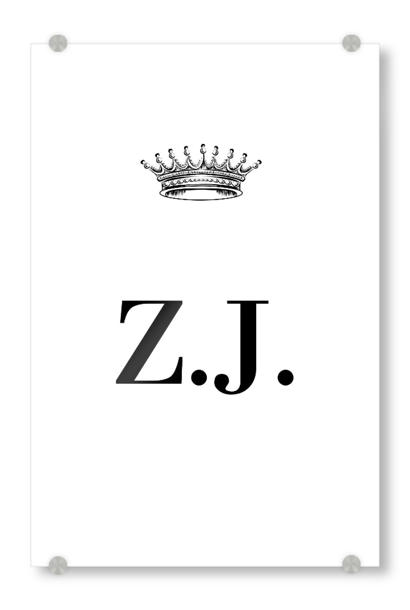 Acrylglasbild "Queen ZJ" artboxONE - Schwarzweiß,Buchstaben