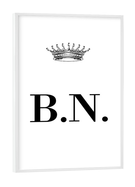 Poster mit weißem Rahmen "Queen BN" artboxONE - Schwarzweiß,Buchstaben