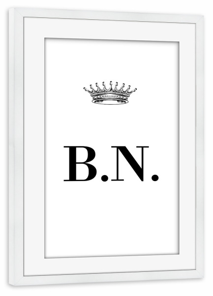 Poster mit Rahmen weiß "Queen BN" artboxONE - Schwarzweiß,Buchstaben
