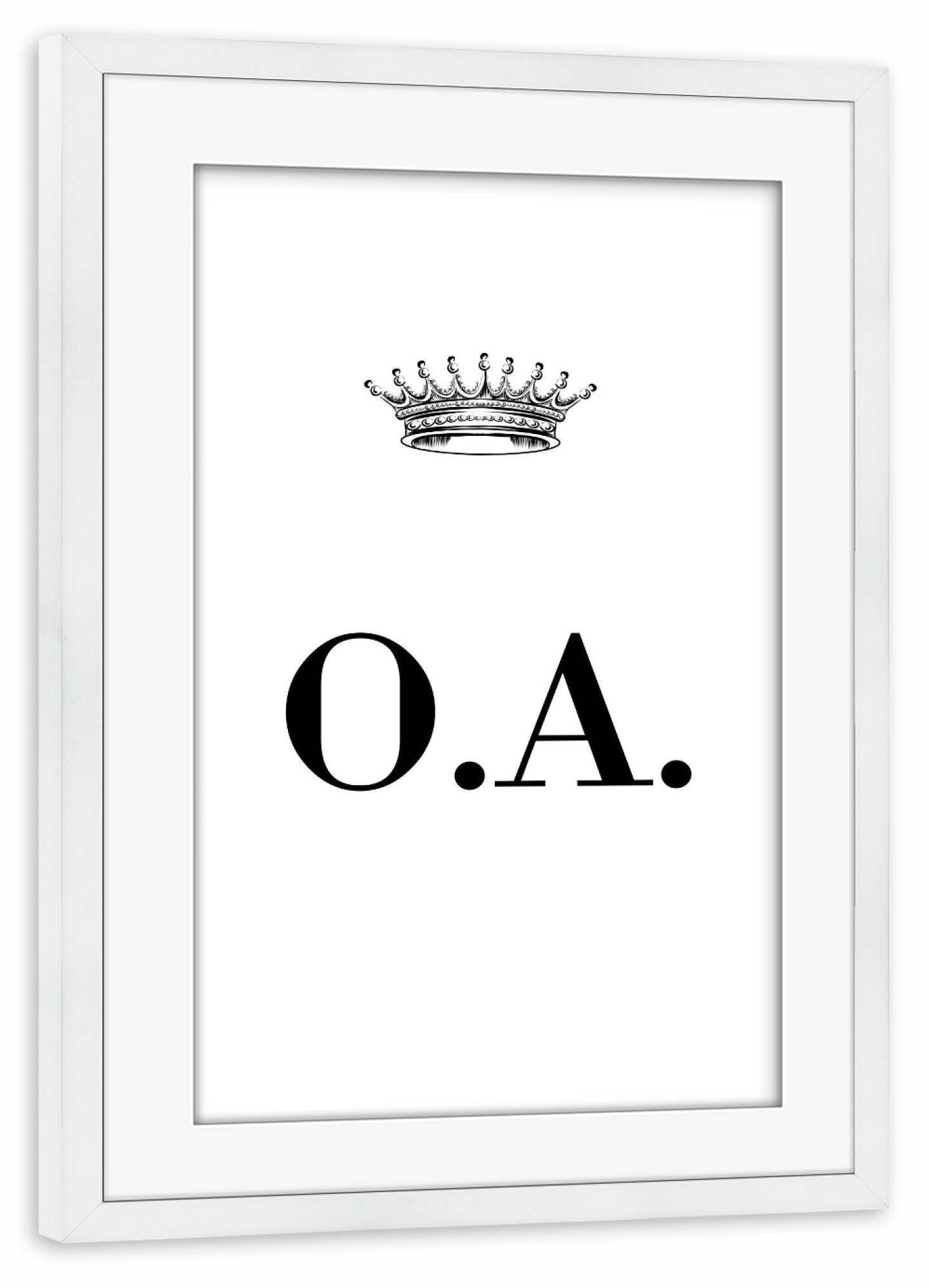 Poster mit Rahmen weiß "Queen OA" artboxONE - Schwarzweiß,Buchstaben