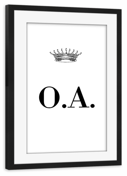 Poster mit Rahmen schwarz "Queen OA" artboxONE - Schwarzweiß,Buchstaben