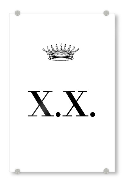 Acrylglasbild "Queen XX" artboxONE - Schwarzweiß,Buchstaben