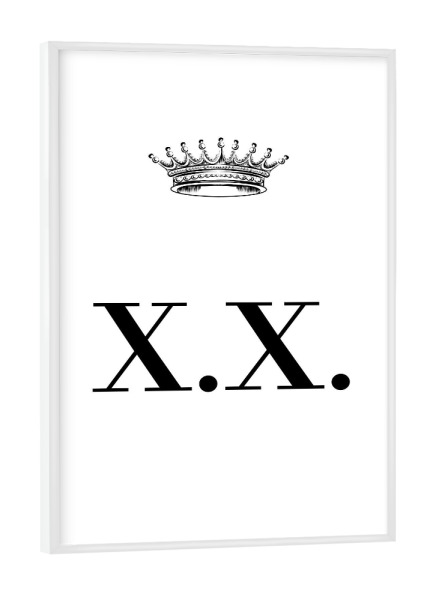 Poster mit weißem Rahmen "Queen XX" artboxONE - Schwarzweiß,Buchstaben