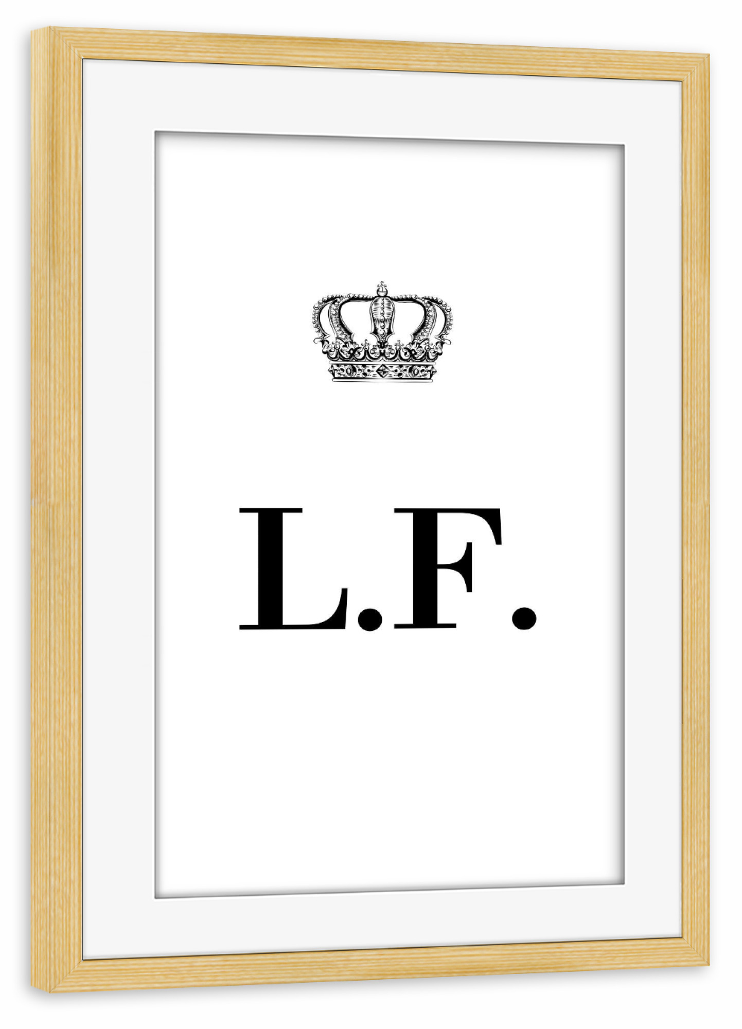 Poster mit Rahmen kiefer "King LF" artboxONE - Schwarzweiß,Buchstaben