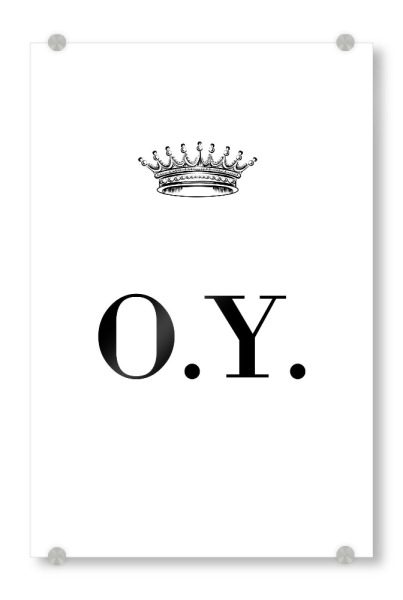 Acrylglasbild "Queen OY" artboxONE - Schwarzweiß,Buchstaben
