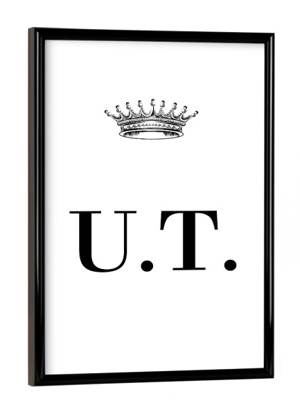 Poster mit schwarzem Rahmen "Queen UT" artboxONE - Schwarzweiß,Buchstaben