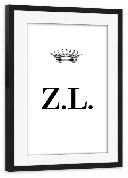 Poster mit Rahmen schwarz "Queen ZL" artboxONE - Schwarzweiß,Buchstaben
