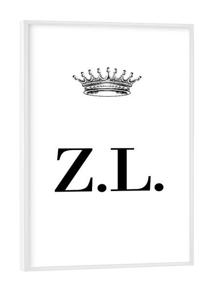 Poster mit weißem Rahmen "Queen ZL" artboxONE - Schwarzweiß,Buchstaben