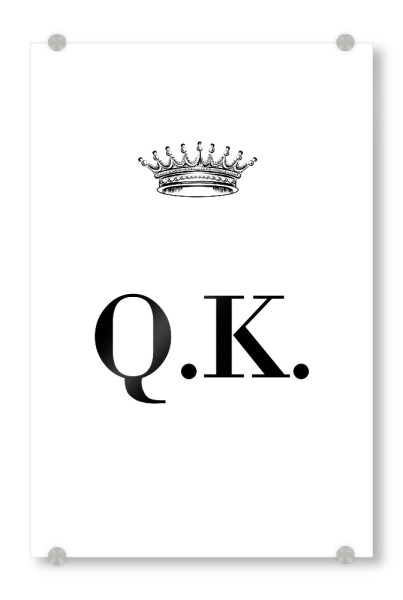 Acrylglasbild "Queen QK" artboxONE - Schwarzweiß,Buchstaben