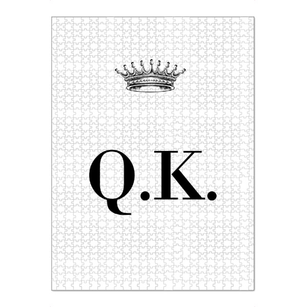 Puzzle Ravensburger "Queen QK" artboxONE - Schwarzweiß,Buchstaben