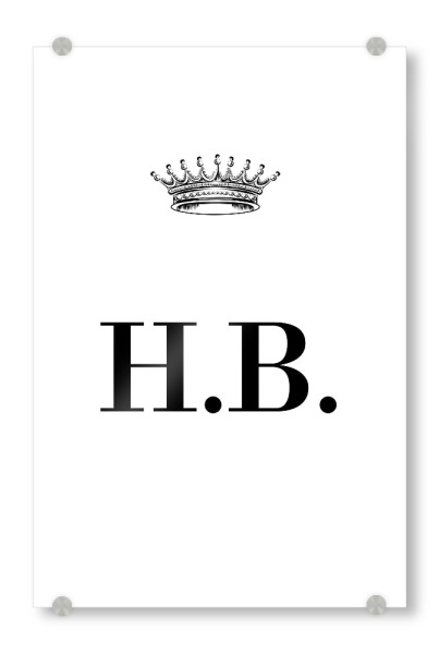 Acrylglasbild "Queen HB" artboxONE - Schwarzweiß,Buchstaben