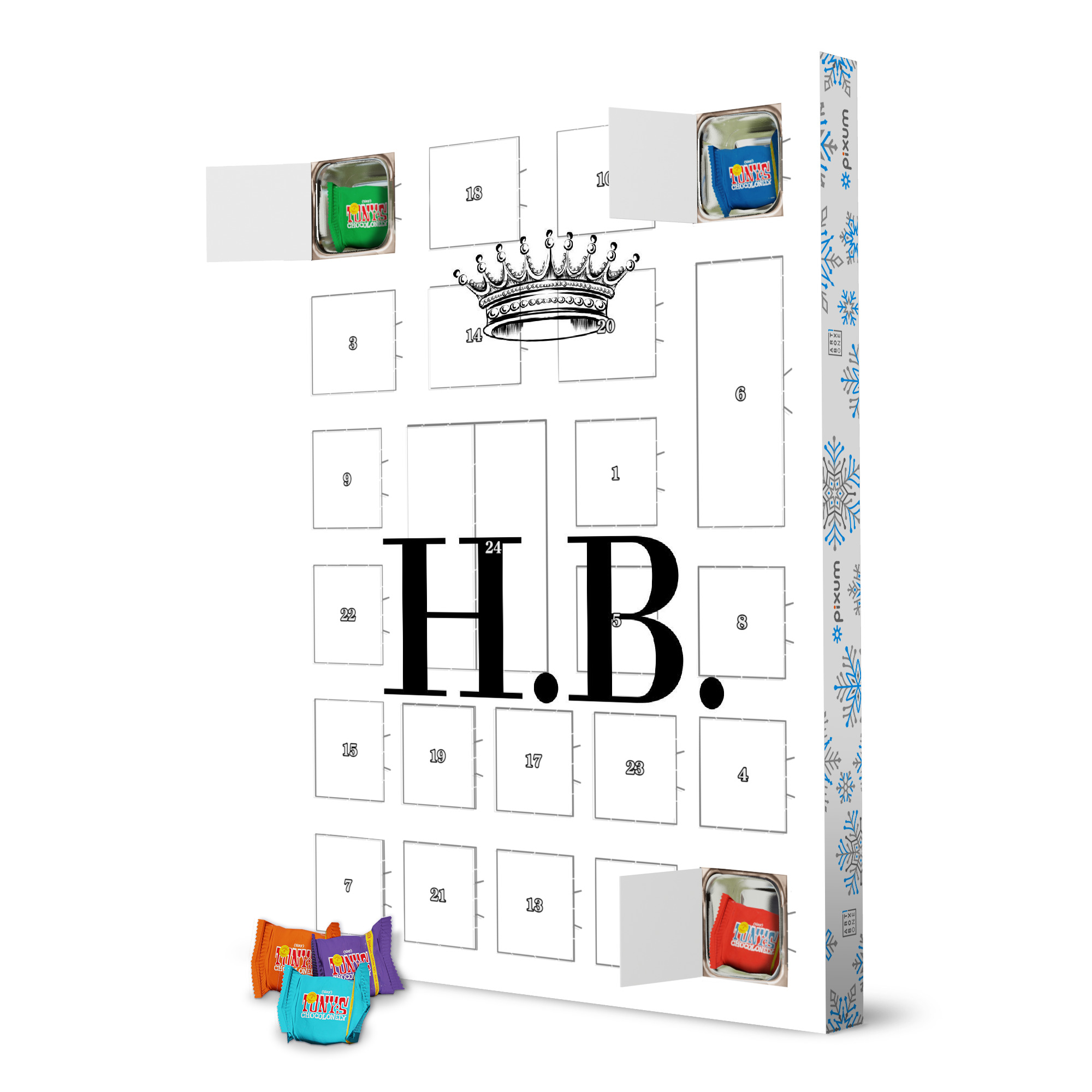 Adventskalender mit Tony's Chocolonely Queen HB artboxONE Adventskalender Schwarzweiß