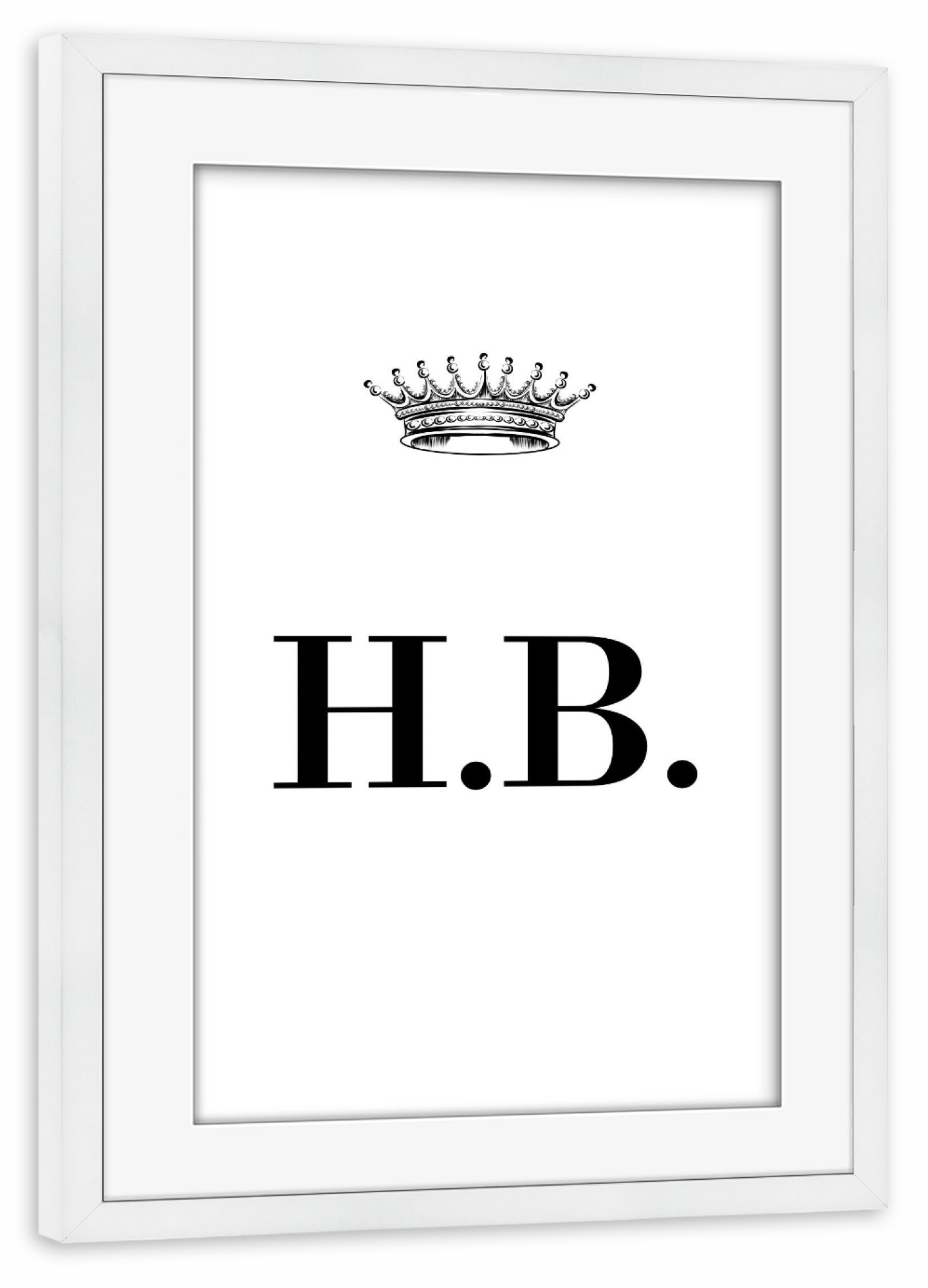 Poster mit Rahmen weiß "Queen HB" artboxONE - Schwarzweiß,Buchstaben