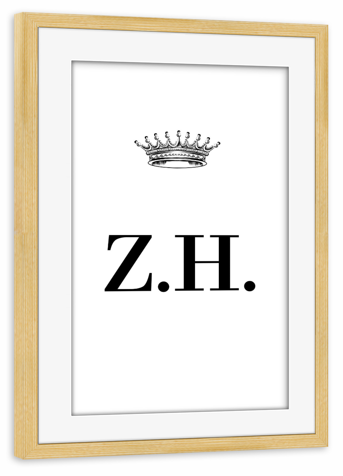 Poster mit Rahmen kiefer "Queen ZH" artboxONE - Schwarzweiß,Buchstaben