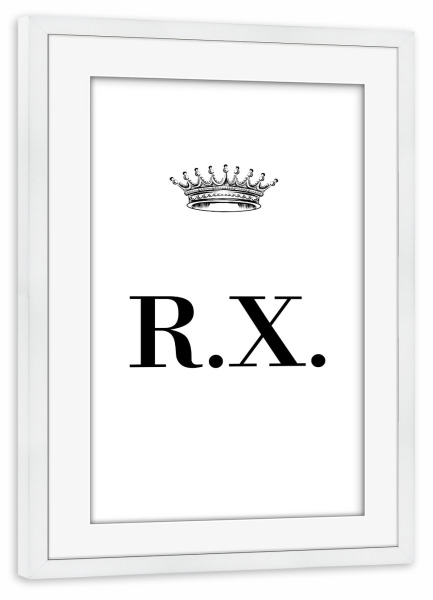 Poster mit Rahmen weiß "Queen RX" artboxONE - Schwarzweiß,Buchstaben