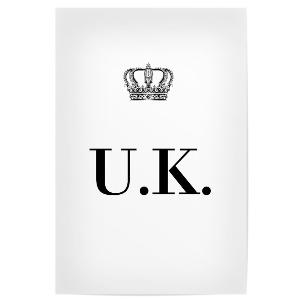 Poster 30x20 cm "King UK" artboxONE - Schwarzweiß,Buchstaben