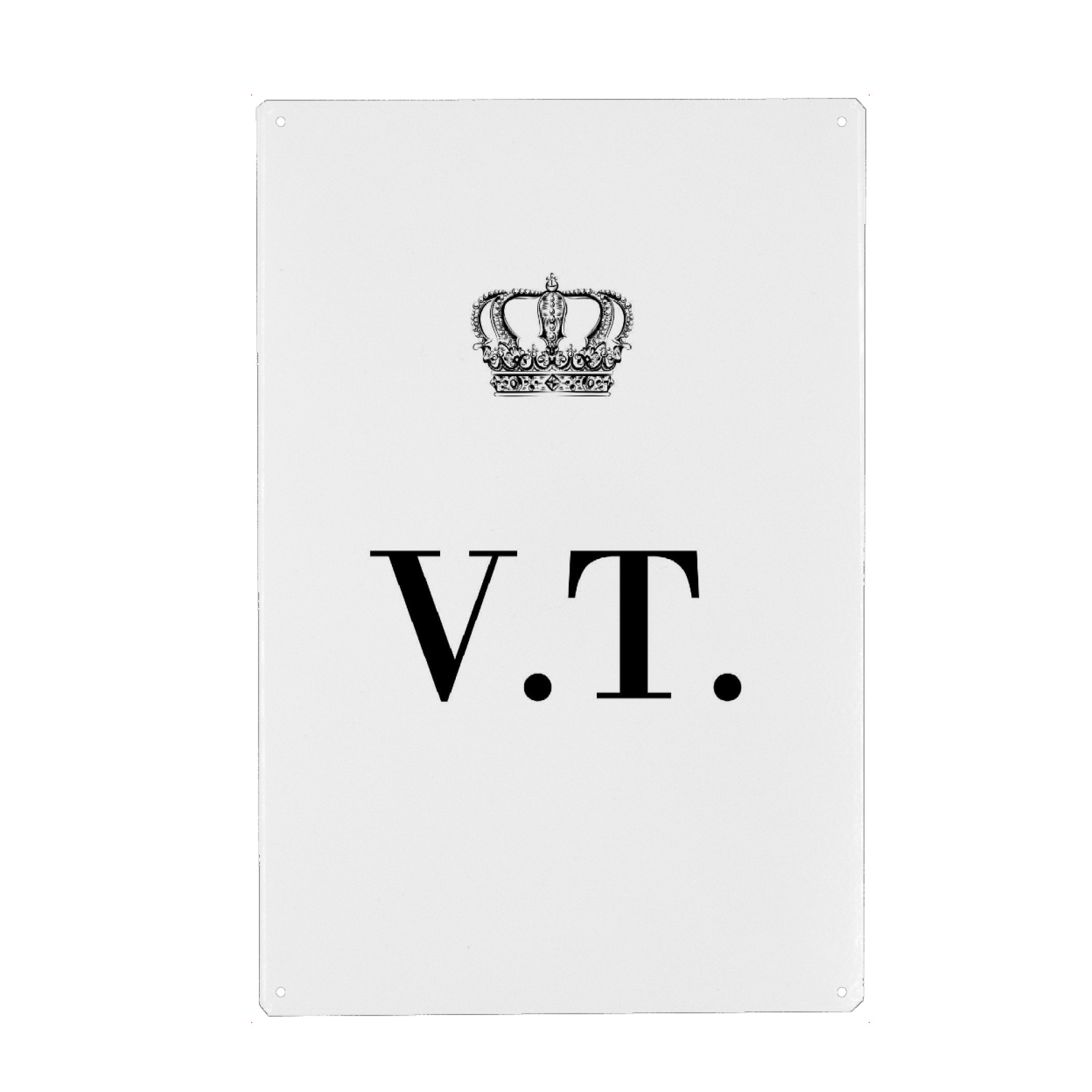Metall Poster "King VT" artboxONE - Schwarzweiß,Buchstaben