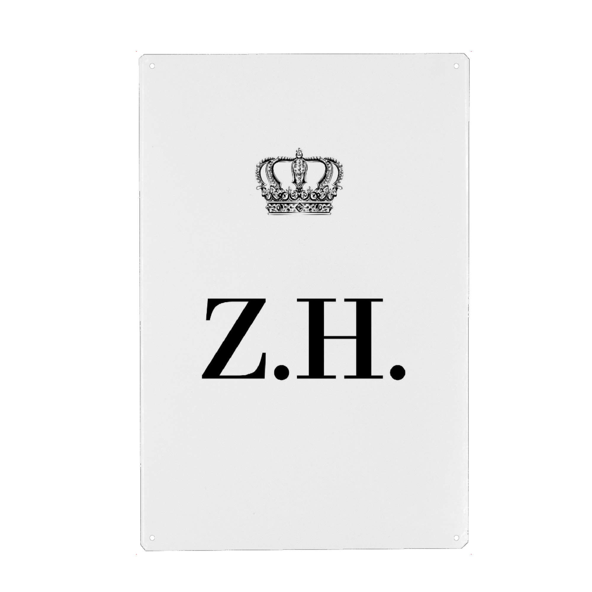 Metall Poster "King ZH" artboxONE - Schwarzweiß,Buchstaben