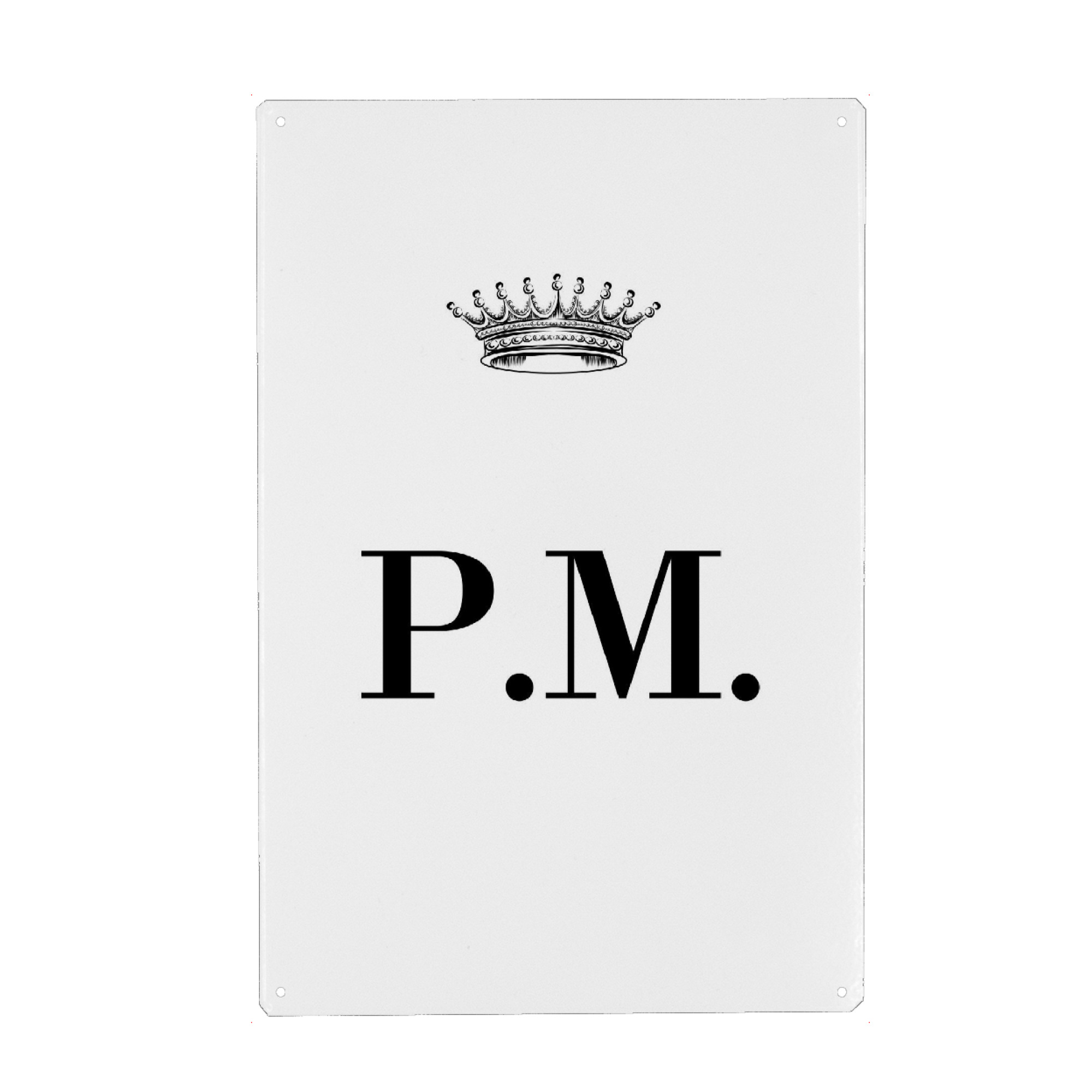 Metall Poster "Queen PM" artboxONE - Schwarzweiß,Buchstaben