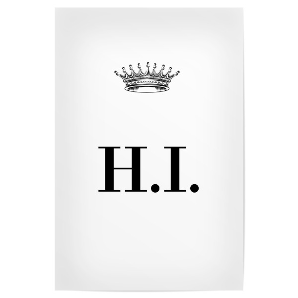 Poster 30x20 cm "Queen HI" artboxONE - Schwarzweiß,Buchstaben